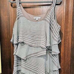 22. Robbie Bee Chiffon Sleeveless Tiered Layered Ruffles Fully Lined Dress Sz 16